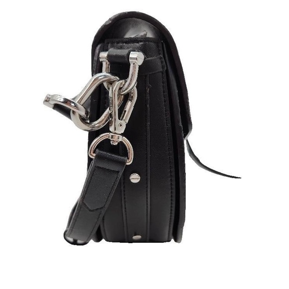 MCM Patricia Visteos mini Black Leather Shoulder Bag with Silver Accents - Picture 4 of 8